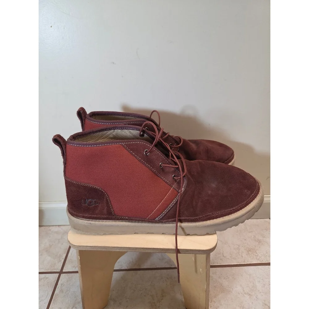 UGG Mens Neumel Hyperweave Suede Chukka Boots Brown 1095676 Size 16